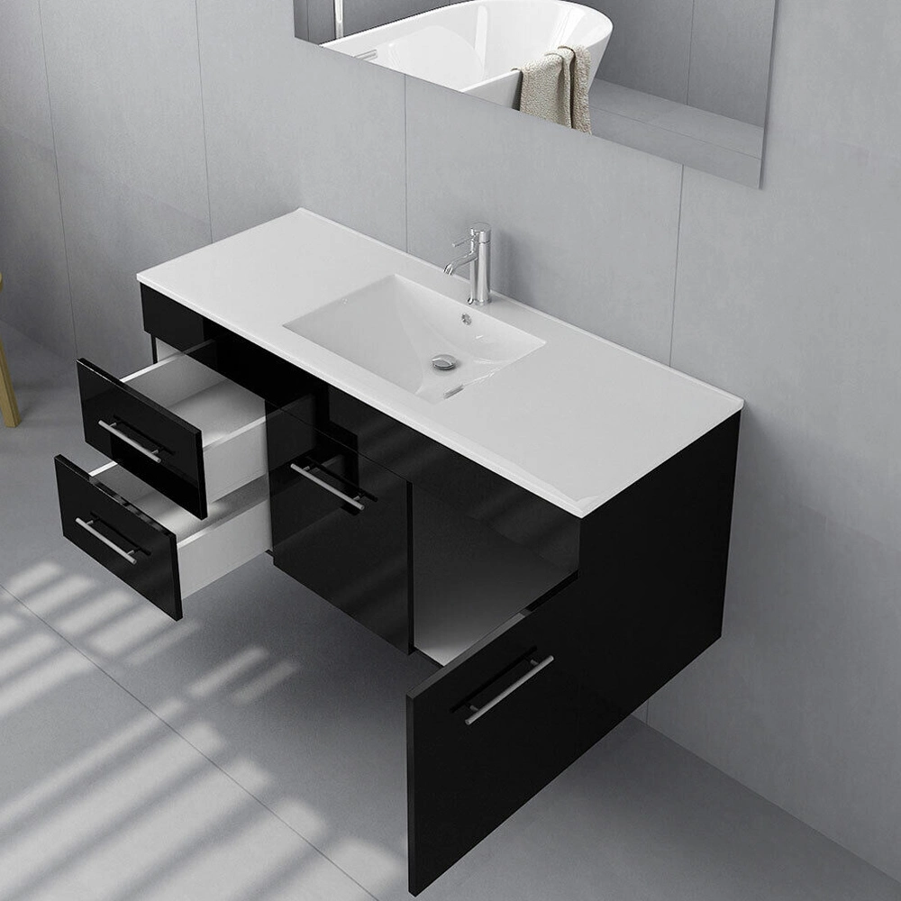 Wall Hung Mounted Bathroom 1000mm Vanity Black Bath Cabinet with Basin