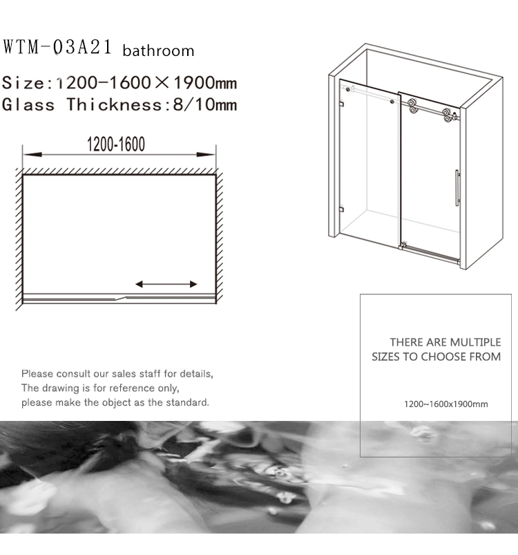 Cheap Soft Closing Tempered Glass Large Stainless Steel Wheel Single Double Sliding Door