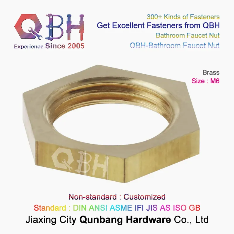 QBH 取り付け修理蛇口真鍮銅 M6 交換部品六角ナット OEM ODM 固定配管アクセサリーセット浴室の蛇口