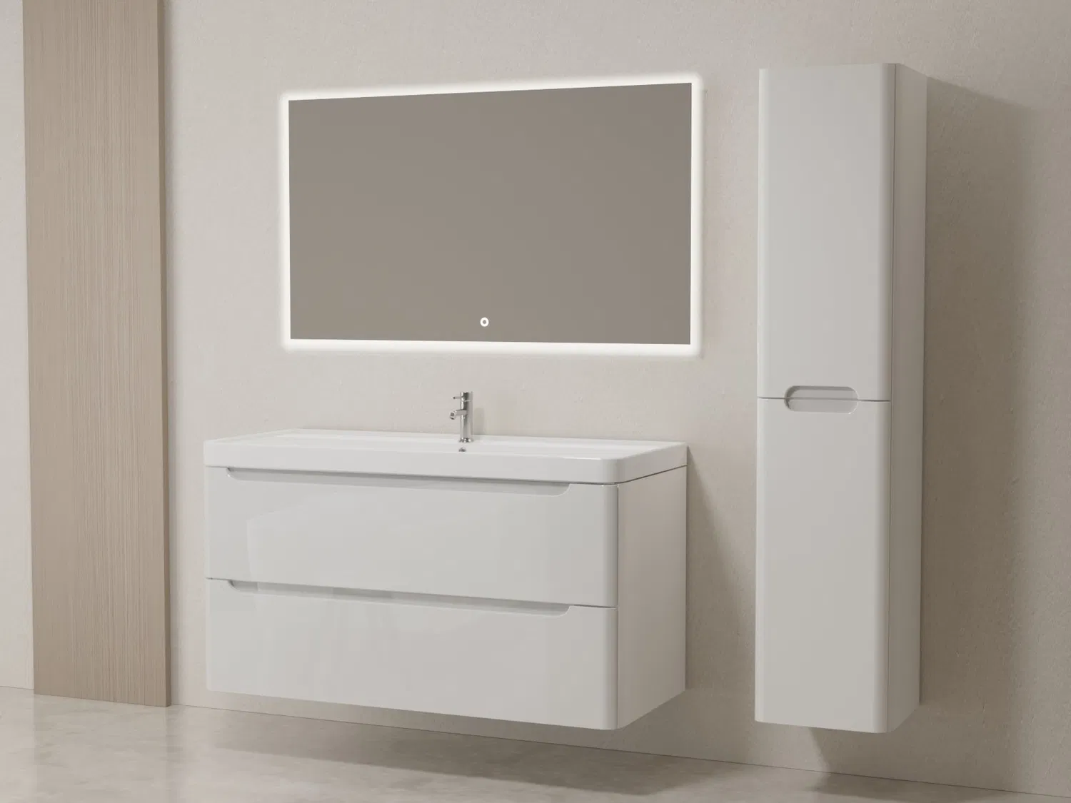 1,000mm ブラックバスルームキャビネット シンク付き壁掛けバスルームキャビネット