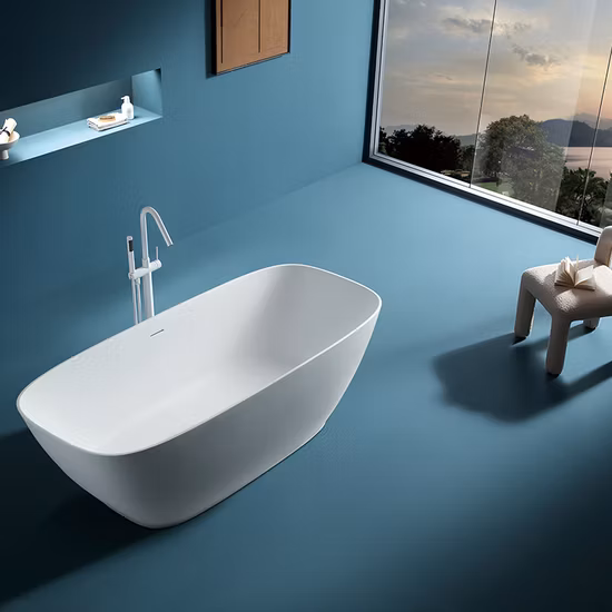 ホテルのバスルーム用にJoininが提供するモダンなデザインの柔らかい自立式バスタブ